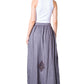 Sakkas Zarah Women's Boho Embroidery Gypsy Skirt with Lace Elastic Waist Pockets