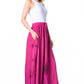 Sakkas Zarah Women's Boho Embroidery Gypsy Skirt with Lace Elastic Waist Pockets