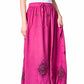 Sakkas Zarah Women's Boho Embroidery Gypsy Skirt with Lace Elastic Waist Pockets