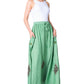 Sakkas Zarah Women's Boho Embroidery Gypsy Skirt with Lace Elastic Waist Pockets