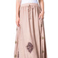 Sakkas Zarah Women's Boho Embroidery Gypsy Skirt with Lace Elastic Waist Pockets
