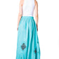Sakkas Zarah Women's Boho Embroidery Gypsy Skirt with Lace Elastic Waist Pockets