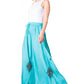 Sakkas Zarah Women's Boho Embroidery Gypsy Skirt with Lace Elastic Waist Pockets