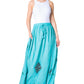Sakkas Zarah Women's Boho Embroidery Gypsy Skirt with Lace Elastic Waist Pockets