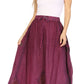 Sakkas Zarah Women's Boho Embroidery Gypsy Skirt with Lace Elastic Waist Pockets