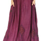 Sakkas Zarah Women's Boho Embroidery Gypsy Skirt with Lace Elastic Waist Pockets
