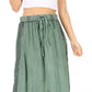 Sakkas Zarah Women's Boho Embroidery Gypsy Skirt with Lace Elastic Waist Pockets