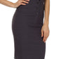 Knee Length High Waist Stretch Pencil Skirt