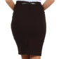 Sakkas Women's Shirred Hip Stretch Pencil Skirt with Skinny Belt