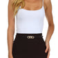 Sakkas Women's Shirred Hip Stretch Pencil Skirt with Skinny Belt