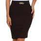 Sakkas Women's Shirred Hip Stretch Pencil Skirt with Skinny Belt
