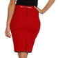Sakkas Women's Shirred Hip Stretch Pencil Skirt with Skinny Belt