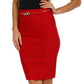 Sakkas Women's Shirred Hip Stretch Pencil Skirt with Skinny Belt