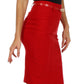 Sakkas Women's Shirred Hip Stretch Pencil Skirt with Skinny Belt