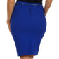 Sakkas Women's Shirred Hip Stretch Pencil Skirt with Skinny Belt