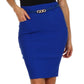 Sakkas Women's Shirred Hip Stretch Pencil Skirt with Skinny Belt