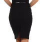 Sakkas High Waist Stretch Pencil Skirt with Metallic Bow Skinny Belt