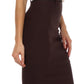 Sakkas High Waist Stretch Pencil Skirt with Metallic Bow Skinny Belt