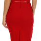 Sakkas High Waist Stretch Pencil Skirt with Metallic Bow Skinny Belt