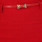Sakkas High Waist Stretch Pencil Skirt with Metallic Bow Skinny Belt