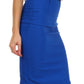 Sakkas High Waist Stretch Pencil Skirt with Metallic Bow Skinny Belt
