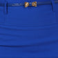 Sakkas High Waist Stretch Pencil Skirt with Metallic Bow Skinny Belt