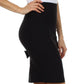 Sakkas High Waist Stretch Pencil Skirt with Rear Bow Accent