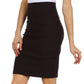Sakkas High Waist Stretch Pencil Skirt with Rear Bow Accent