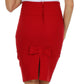 Sakkas High Waist Stretch Pencil Skirt with Rear Bow Accent