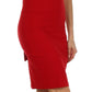 Sakkas High Waist Stretch Pencil Skirt with Rear Bow Accent