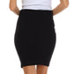 Above the Knee Zippered Tiered Sleek Stretch Pencil Skirt