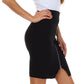 Above the Knee Zippered Tiered Sleek Stretch Pencil Skirt