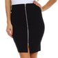 Above the Knee Zippered Tiered Sleek Stretch Pencil Skirt