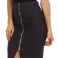 Above the Knee Zippered Tiered Sleek Stretch Pencil Skirt