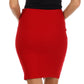 Above the Knee Zippered Tiered Sleek Stretch Pencil Skirt