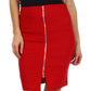 Above the Knee Zippered Tiered Sleek Stretch Pencil Skirt