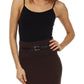 Knee Length High Waist Stretch Pencil Skirt with Skinny Belt