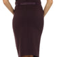 Knee Length High Waist Stretch Pencil Skirt with Skinny Belt