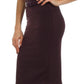 Knee Length High Waist Stretch Pencil Skirt with Skinny Belt