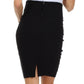 Knee Length High Waist Stretch Pencil Skirt