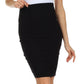 Knee Length High Waist Stretch Pencil Skirt