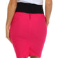 Sakkas Scallop High Waist Stretch Pencil Skirt with Bow