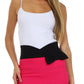Sakkas Scallop High Waist Stretch Pencil Skirt with Bow