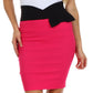 Sakkas Scallop High Waist Stretch Pencil Skirt with Bow