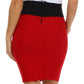 Sakkas Scallop High Waist Stretch Pencil Skirt with Bow