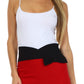 Sakkas Scallop High Waist Stretch Pencil Skirt with Bow