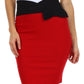 Sakkas Scallop High Waist Stretch Pencil Skirt with Bow