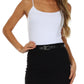 Knee Length Stretch Pencil Skirt with Skinny Belt