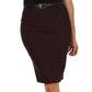 Knee Length Stretch Pencil Skirt with Skinny Belt