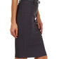 Knee Length Stretch Pencil Skirt with Skinny Belt